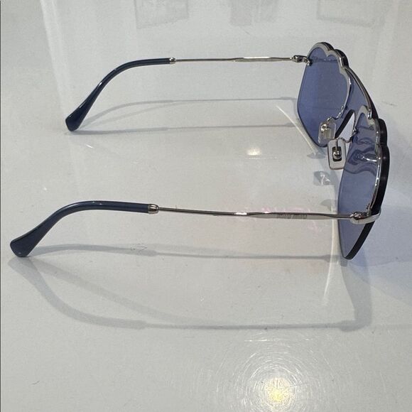 New MIU MIU SMU 55U Core Collection Sunglasses Silver Authentic main image 8